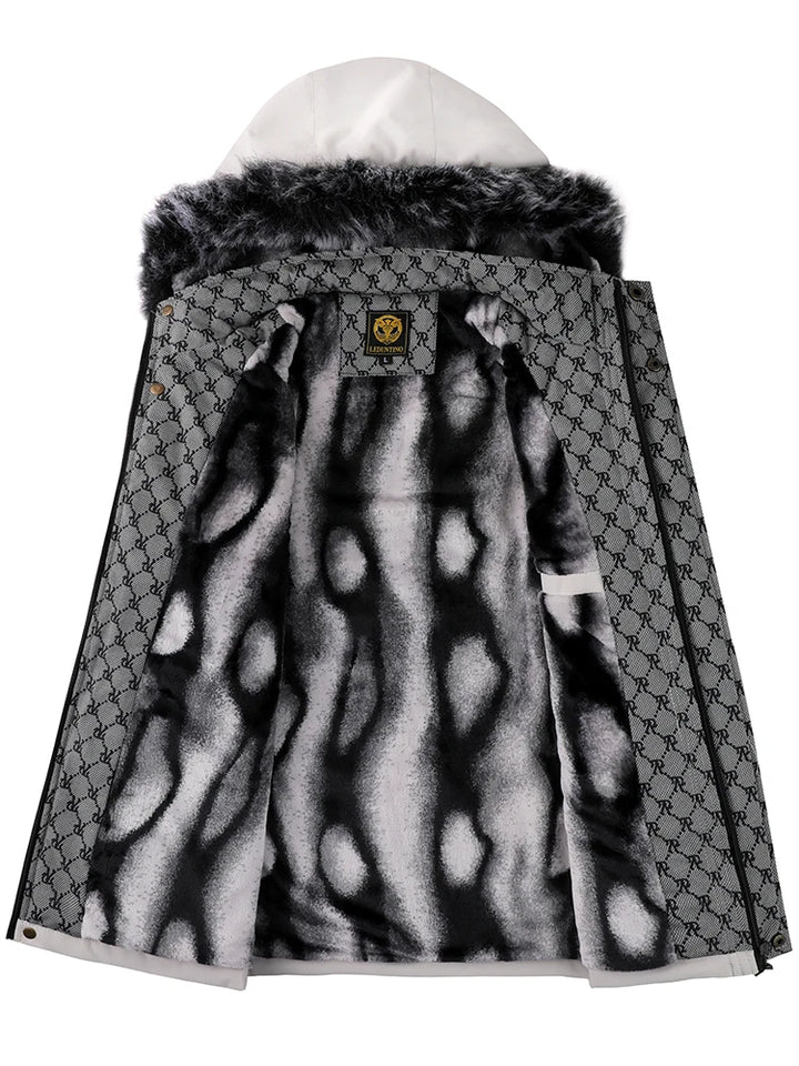 2026 New Men's Winter Padded Thickened Fashion Trend Hooded Cotton Jacket Outdoor Windproof Solid Colour Big Size Jacket