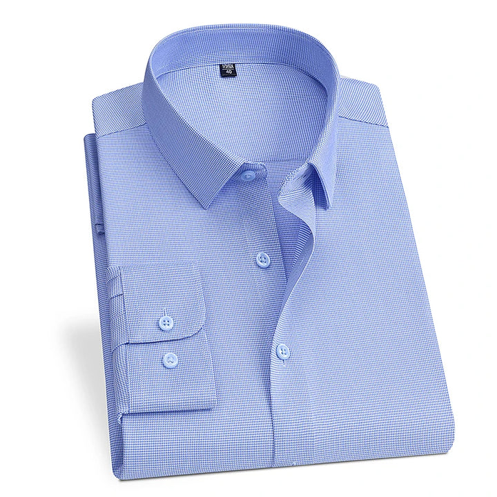 Summer men's long-sleeved non-ironing elastic business casual waterproof, anti-fouling, oil-proof, three-proof white shirt S~8XL