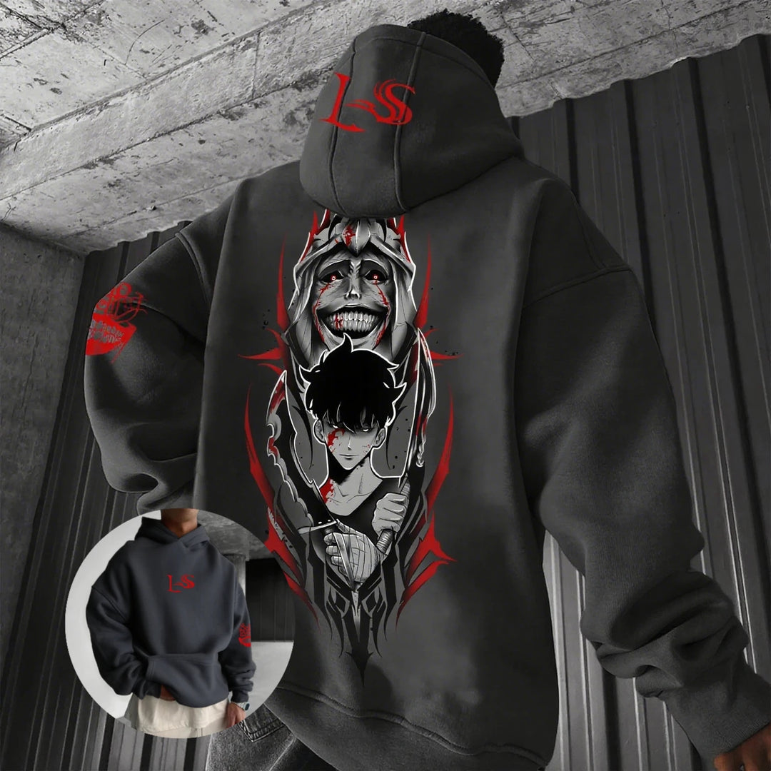 Solo Leveling Anime Hoodie Men Women Streetwear Oversized Graphic Pullover Sweatshirt Spring Autumn Casual Cosplay Hooded Jacket