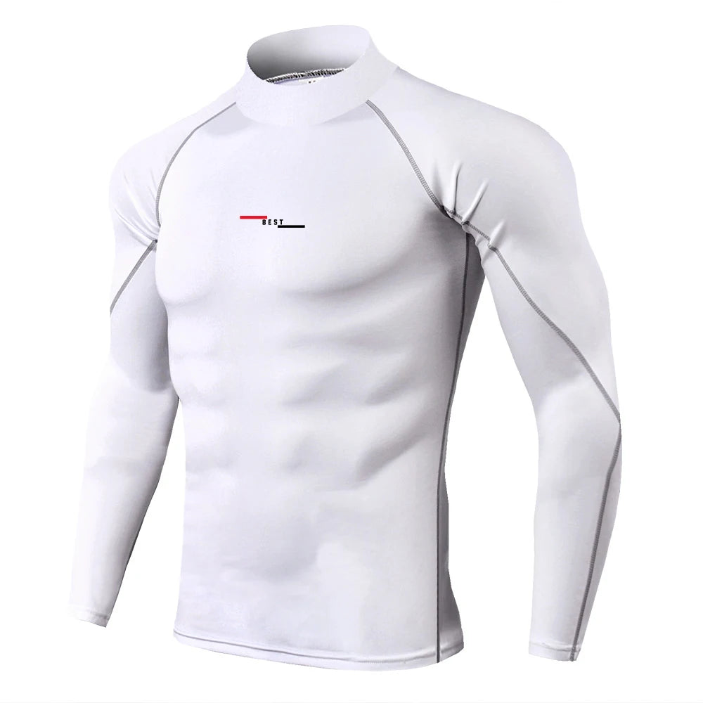 Mens Running T-shirts Compression Long Sleeve Sport Shirts Spider Printing Fitness Training Jogging Gym Quick Dry Tee