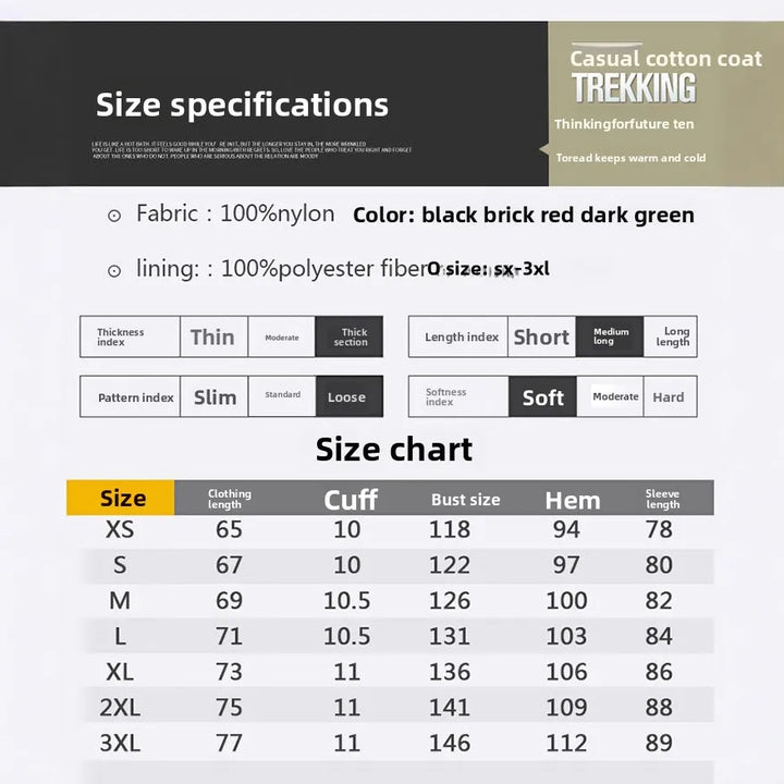 Thickened Fleece Winter Cotton Jacket Men's Casual Warm Coat Hooded Large Size Home Leisure Polyester Fiber Zipper Closure