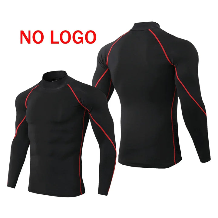Mens Running T-shirts Compression Long Sleeve Sport Shirts Spider Printing Fitness Training Jogging Gym Quick Dry Tee