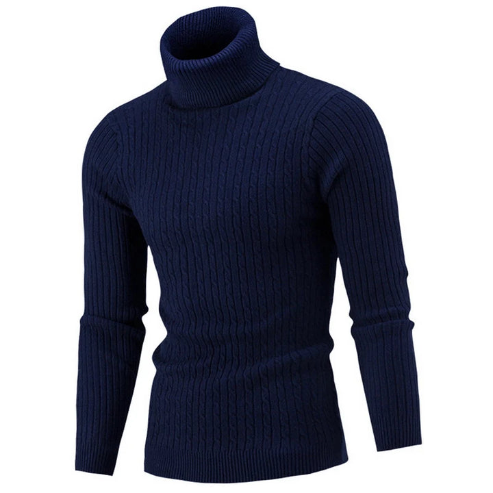 Autumn Winter Men's Warm Sweater Long Sleeve Turtleneck Sweater Retro Knitted Sweater Pullover Sweater