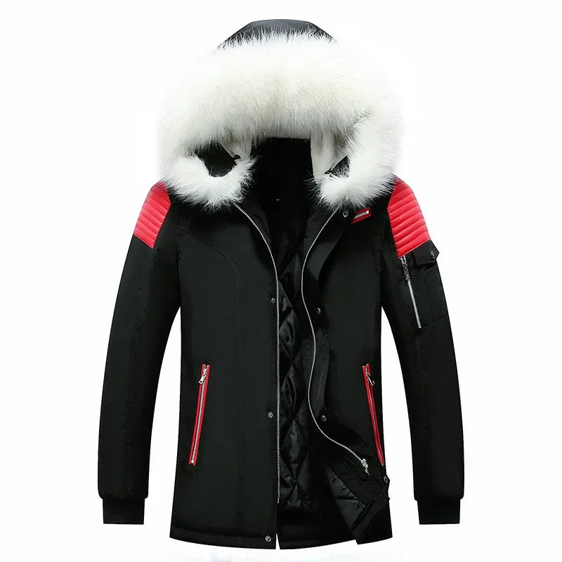 Men's Faux Fur Collar Thickened Fleece Warm Large Size Trendy WISH Casual Cotton Jacket Stylish And Comfortable Men's Coat