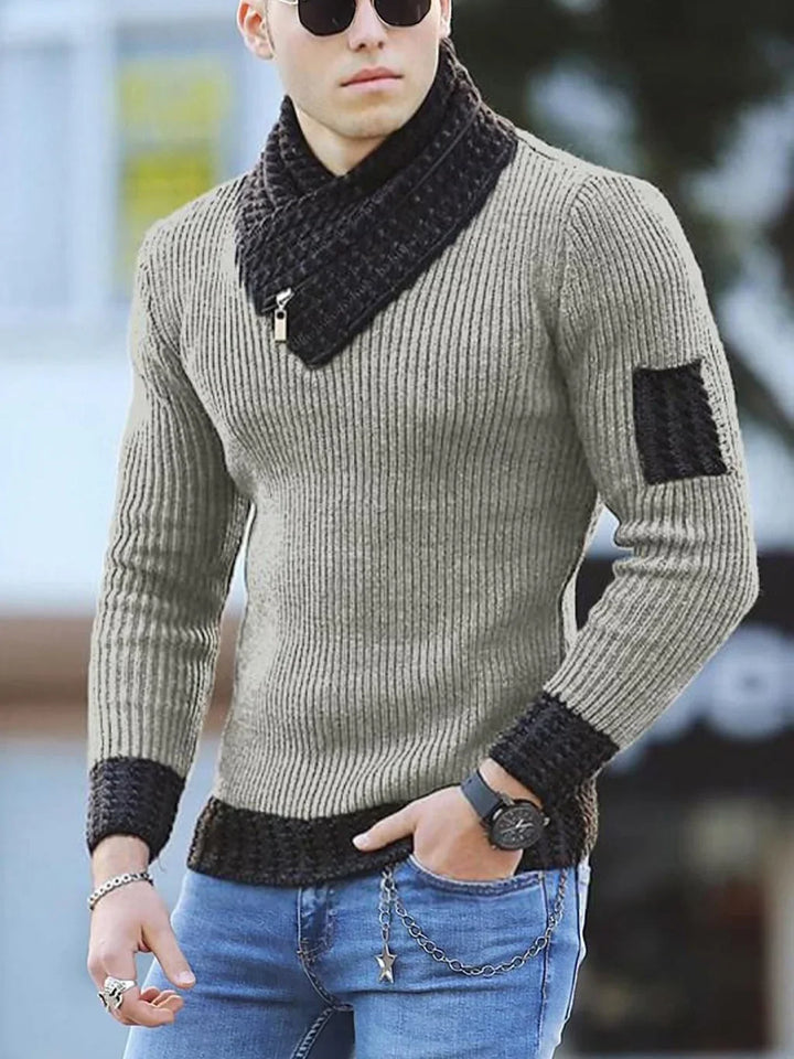 2026 New Men's Sweater Knit Pullover Casual Long Sleeve Sweater Jacket Trendy European American Style Fashionable Men's Wear