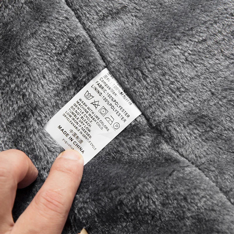 Thickened Fleece Autumn Winter Cotton Jacket Men's Casual Hooded Warmth Outerwear Fashionable Street Style Zipper Closure Cot...