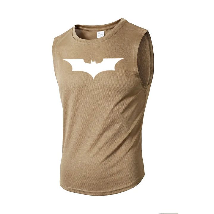 Bat Printed Men's Loose Sleeveless T-shirt Autumn inner wear Running  T Shirt Gym Fitness Jogging Vest Male Casual Shirt Tops