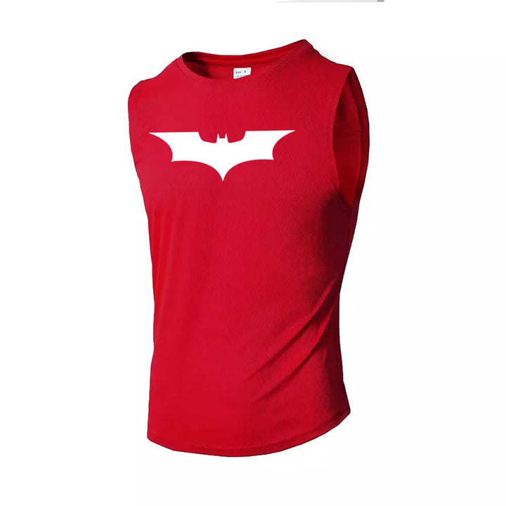 Bat Printed Men's Loose Sleeveless T-shirt Autumn inner wear Running  T Shirt Gym Fitness Jogging Vest Male Casual Shirt Tops