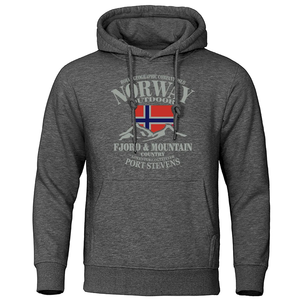 Norway FjordFashion High Quality Hoody Oversize Casual Mountain Hoodies For Men Autumn Street S-Xxl Hoodie Loose  Clothing Women