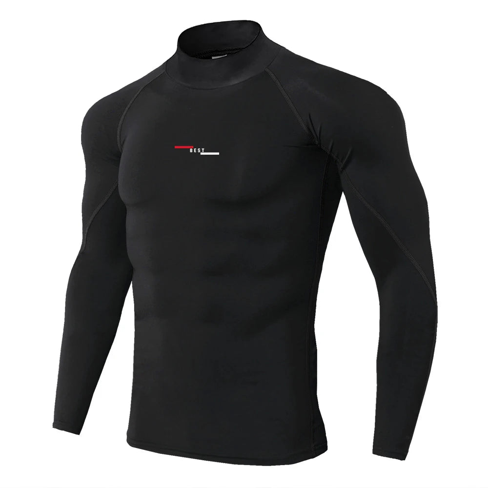 Mens Running T-shirts Compression Long Sleeve Sport Shirts Spider Printing Fitness Training Jogging Gym Quick Dry Tee