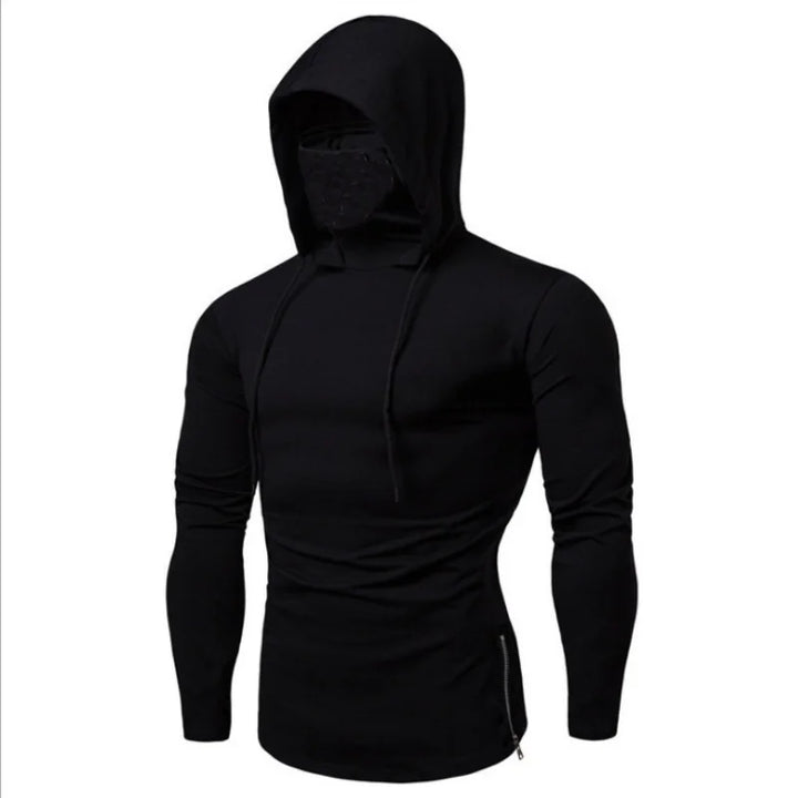 2025 Men Balaclava Zip Hoodie Winter Warm Casual Sweatshirt with Hooded Face Mask Zipper Design Sports Jacket Outdoor Activities
