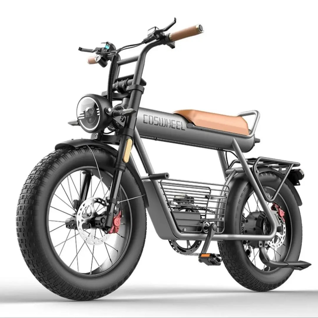 Coswheel CT20 Electric Bike – 1500W Motor | 48V 25Ah Lithium Battery | 20" Fat Tires | Dual-Seat Motorcycle-Style E-Bike | 60+ KM Range | Premium Mountain & Urban Electric Bicycle