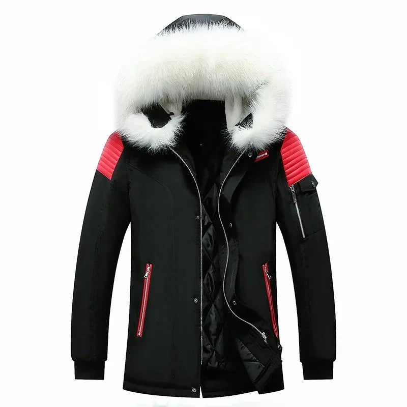 Men's Faux Fur Collar Thickened Fleece Warm Large Size Trendy WISH Casual Cotton Jacket Stylish And Comfortable Men's Coat