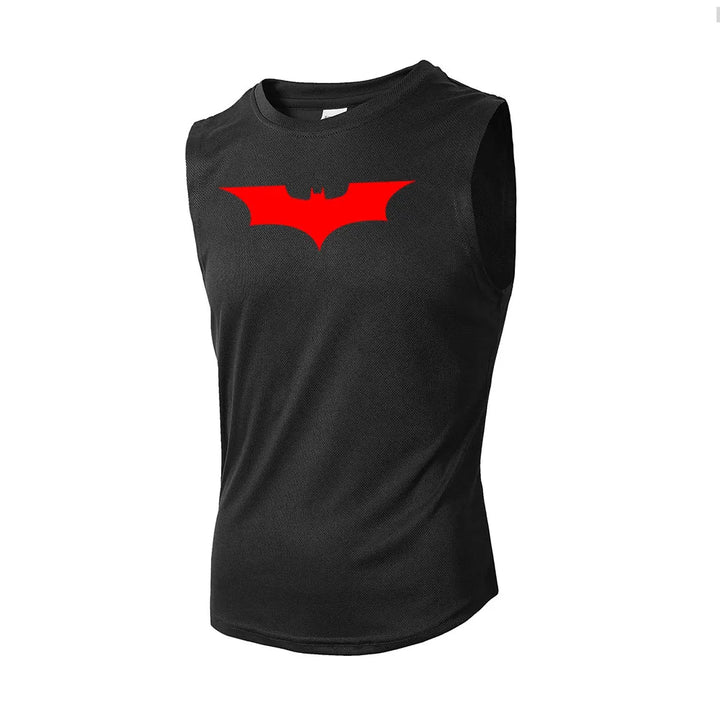 Bat Printed Men's Loose Sleeveless T-shirt Autumn inner wear Running  T Shirt Gym Fitness Jogging Vest Male Casual Shirt Tops