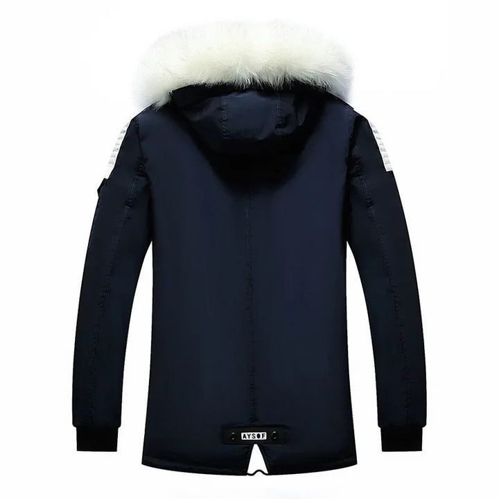 Men's Faux Fur Collar Thickened Fleece Warm Large Size Trendy WISH Casual Cotton Jacket Stylish And Comfortable Men's Coat