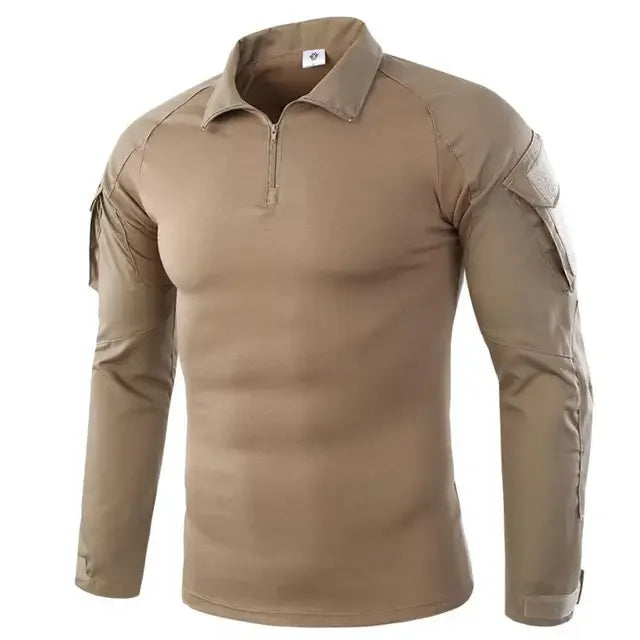 Outdoor Tactical Hiking T-Shirts Men Combat Military Army CP Camouflage Long Sleeve Hunting Climbing Shirt Cotton Sport Clothes