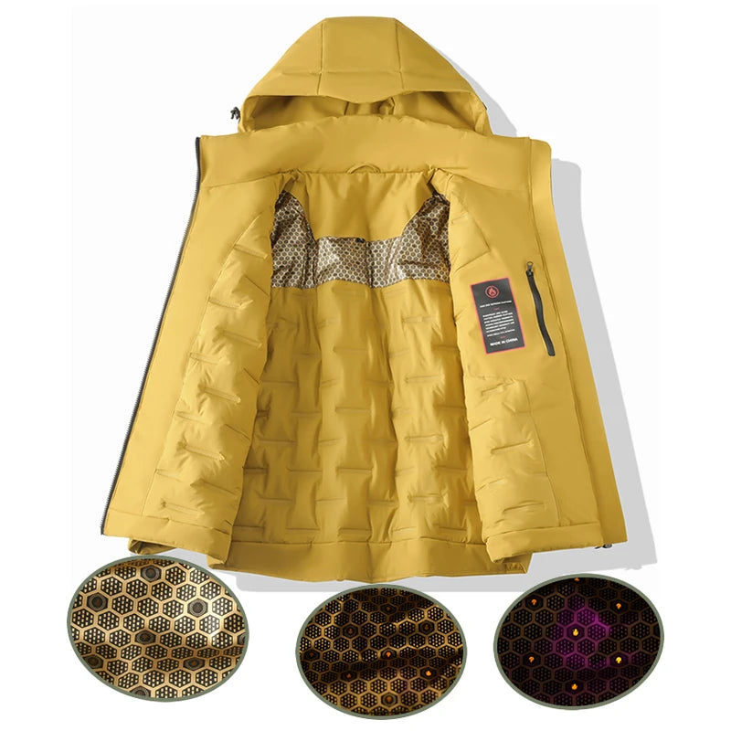 JNLN Unisex Waterproof Fleece Jackets Winter Windproof Thermal Windbreaker Men Women Hiking Camping Skiing Climbing Raincoat