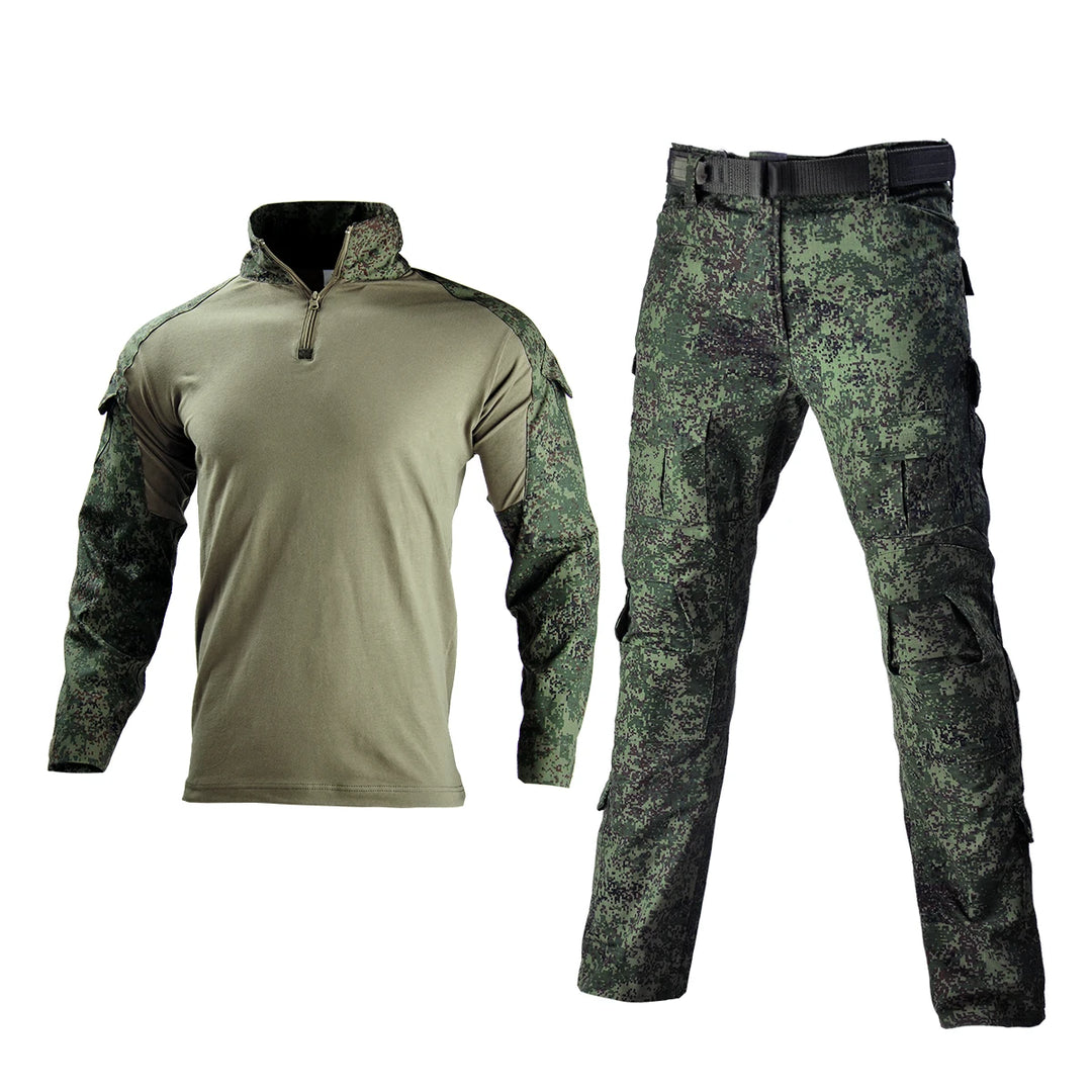 Camo Tactical Uniform Airsoft Ripstop Suit Multi Pocket Suits Hunting Pants Men Trainning Shirts Airsoft Paintball Clothes Sets