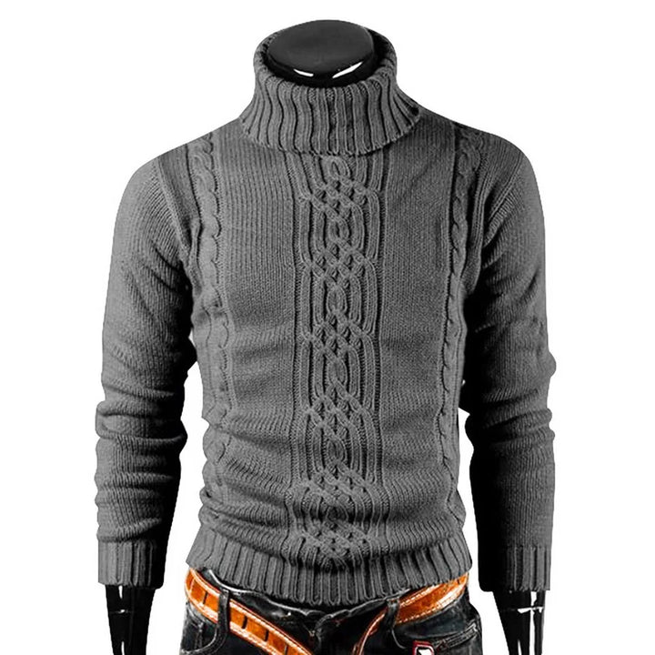 Autumn Winter Men's Warm Sweater Long Sleeve Turtleneck Sweater Retro Knitted Sweater Pullover Sweater