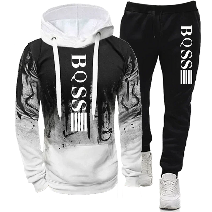 New Men's Sets Autumn Bicycle pullover Hoodie and Pants 2 Pieces Casual Tracksuit Male Brand Running Jogging Sportswear Suit