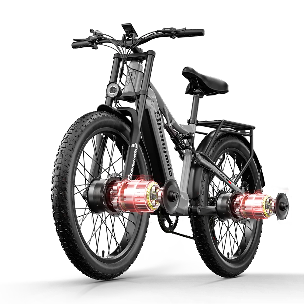 Shengmilo S600 2000W Dual Motor Electric Bike – 48V 17.5Ah Battery, 26" Fat Tire, All-Terrain Mountain E-Bike for Adults