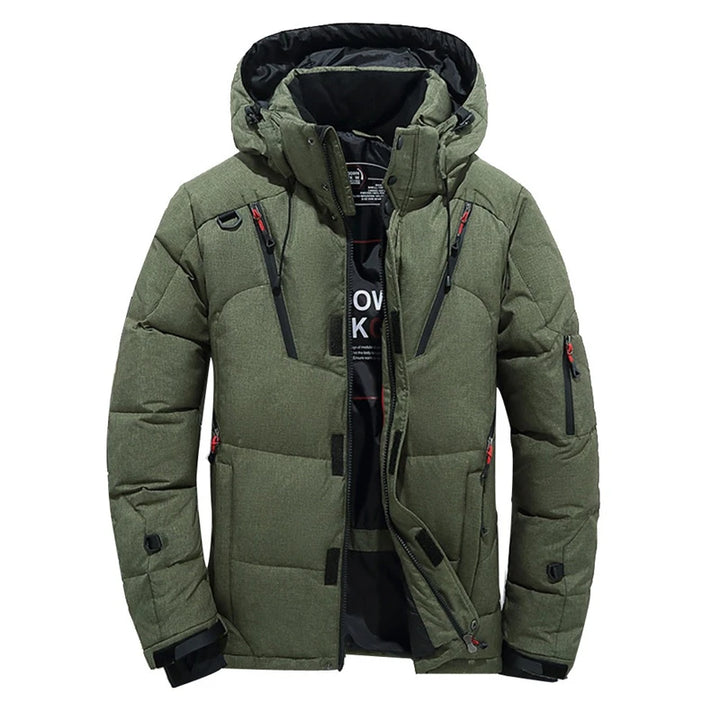 -20 Degree Down Jacket Male Winter Parkas Men White Duck Down Jacket Hooded Outdoor Thick Warm Padded Snow Coat Oversize M-4XL