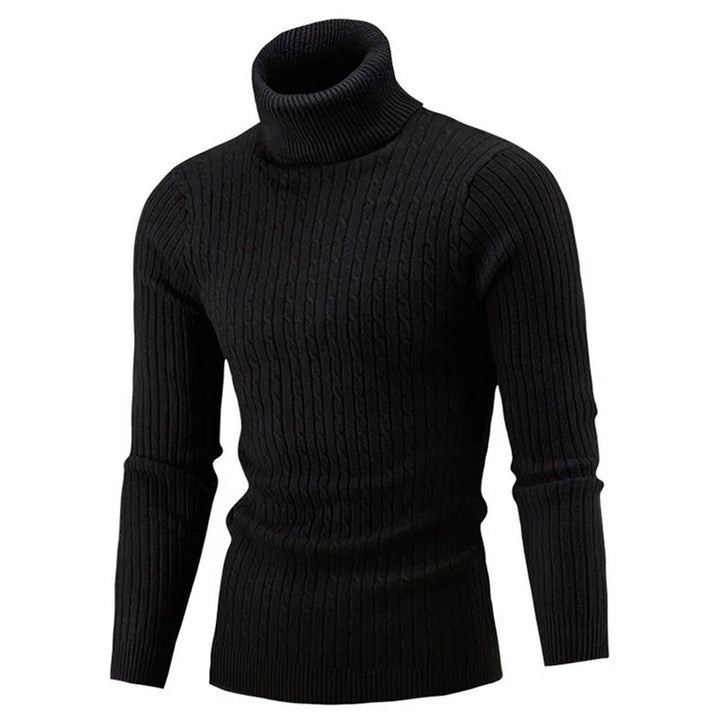 Autumn Winter Men's Warm Sweater Long Sleeve Turtleneck Sweater Retro Knitted Sweater Pullover Sweater