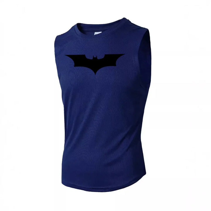 Bat Printed Men's Loose Sleeveless T-shirt Autumn inner wear Running  T Shirt Gym Fitness Jogging Vest Male Casual Shirt Tops