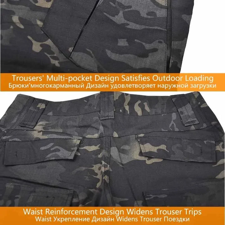 Camo Tactical Uniform Airsoft Ripstop Suit Multi Pocket Suits Hunting Pants Men Trainning Shirts Airsoft Paintball Clothes Sets
