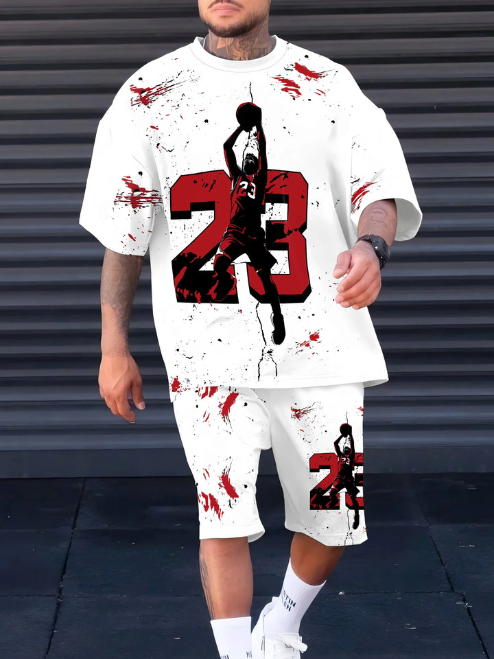 Summer 2025 New men's suit 3D printed casual sportswear polyester men's wear