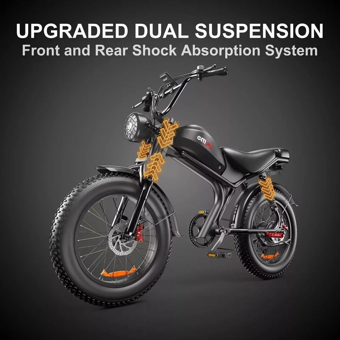 EMOKO C93 Retro Electric Bike – 1000W Brushless Motor • 48V 20Ah Lithium Battery • 20×4” Fat Tire City & Off-Road E-Bike • Long-Range Adult Mountain Bicycle