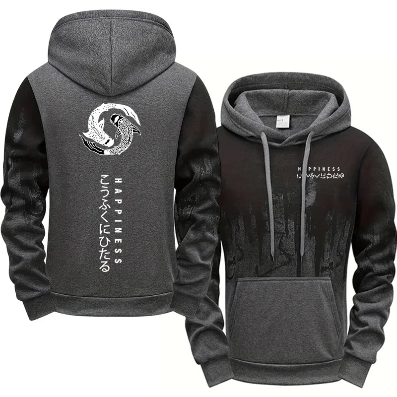 Japanese Fashion Men's Tracksuit Hoodies Sweatpants 2 Piece Set Fall&winter Daily Casual Sporty Jogging Suit Urban Trend Outfits