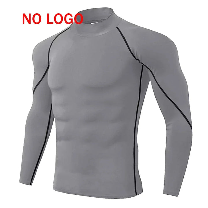 Mens Running T-shirts Compression Long Sleeve Sport Shirts Spider Printing Fitness Training Jogging Gym Quick Dry Tee