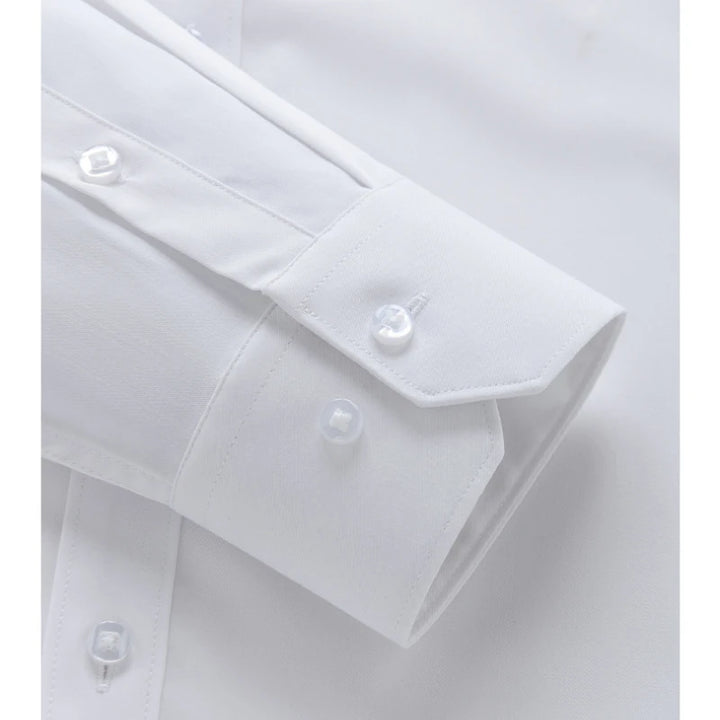 Summer men's long-sleeved non-ironing elastic business casual waterproof, anti-fouling, oil-proof, three-proof white shirt S~8XL
