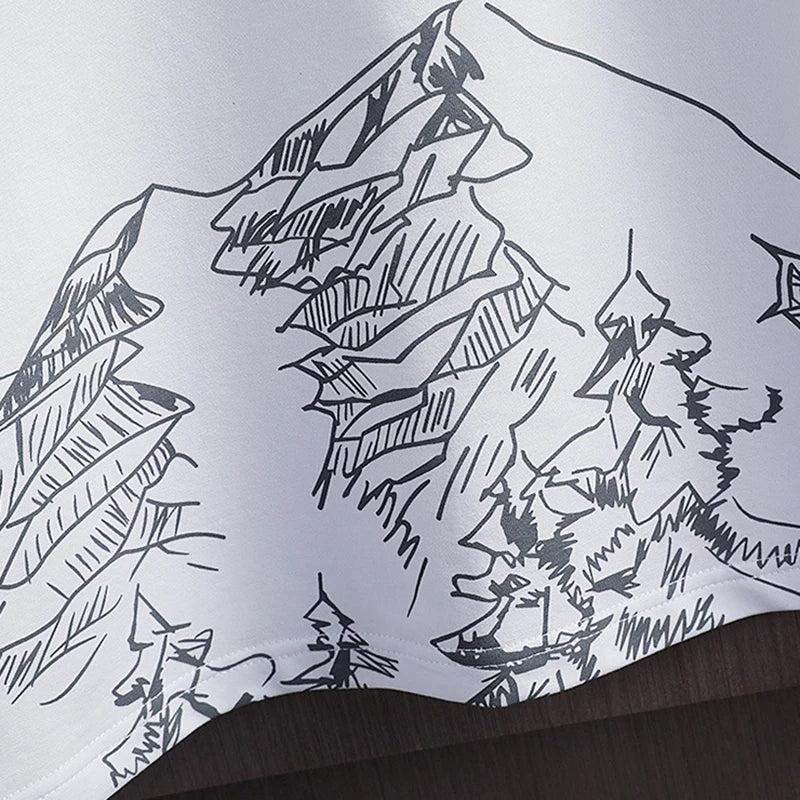 Men's Casual Sport Ice Silk Suit Printed Sweatshirt Sweatpants Outdoor Jogging Sports Basketball Training Fitness 2 Piece Suit