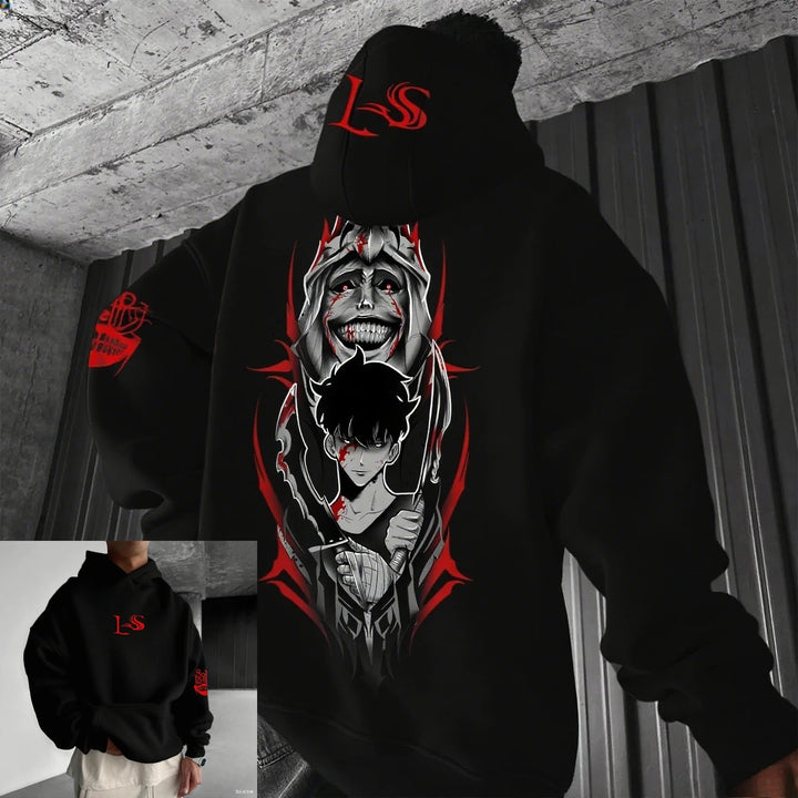 Solo Leveling Anime Hoodie Men Women Streetwear Oversized Graphic Pullover Sweatshirt Spring Autumn Casual Cosplay Hooded Jacket