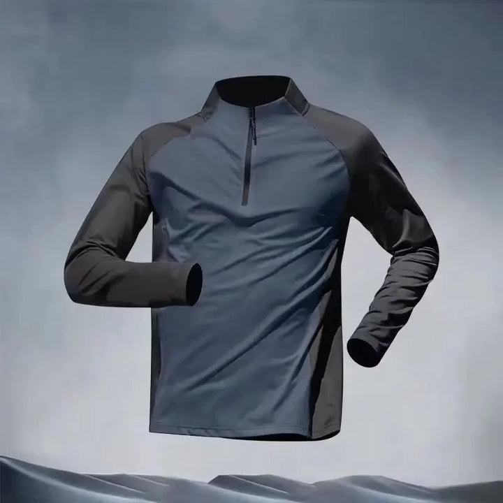 Men's Spring Autumn Half Zip Long Sleeve Running Fitness T-Shirt Quick Dry Breathable Lightweight Thin T-Shirt for Training Cycl