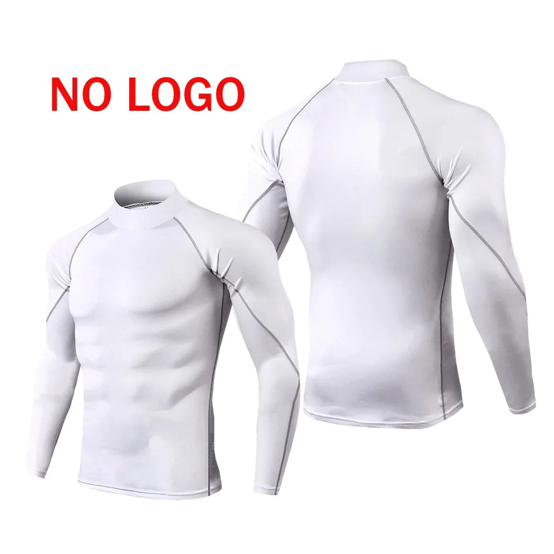 Mens Running T-shirts Compression Long Sleeve Sport Shirts Spider Printing Fitness Training Jogging Gym Quick Dry Tee