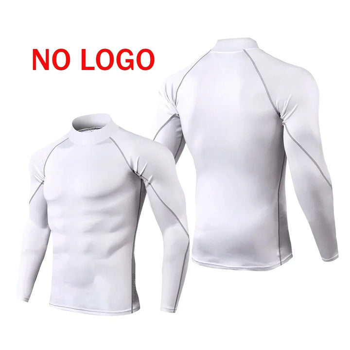 Mens Running T-shirts Compression Long Sleeve Sport Shirts Spider Printing Fitness Training Jogging Gym Quick Dry Tee