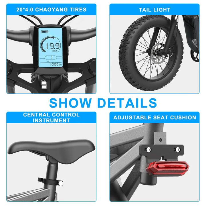 GUNAI MX25 Fat Tire Electric Bike – 1000W Brushless Motor • 48V 25Ah Lithium Battery • 20×4” Off-Road Mountain E-Bike for Adults • Long-Range MTB E-Bicycle