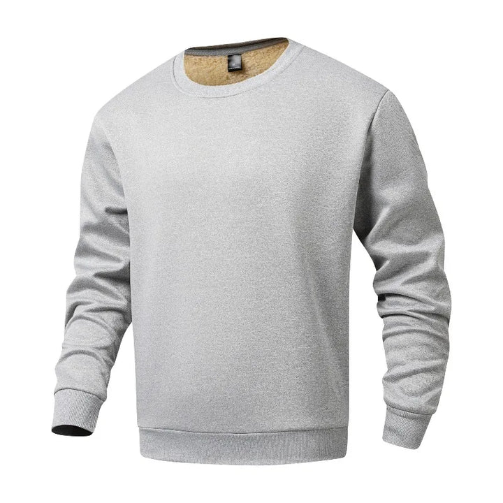 Men's Winter Fleece Lined Warm Top Autumn Korean Fashionable Long Sleeved Base Shirt Plush Casual Warm Underwear T-shirt