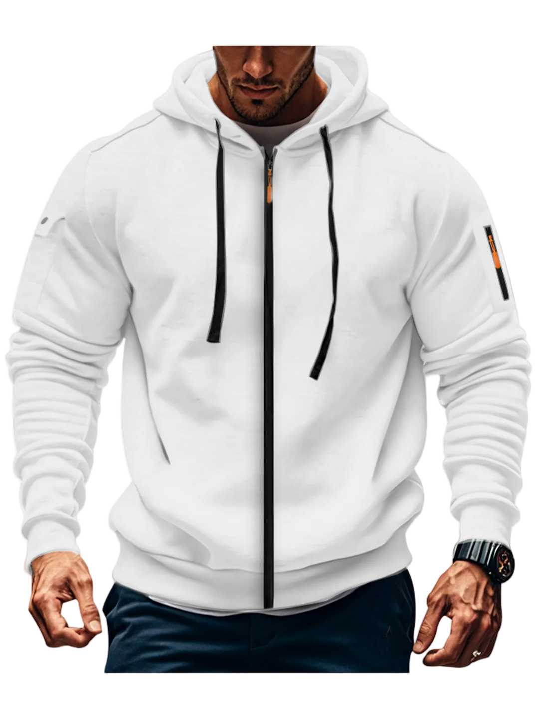 Men's Autumn Winter New Hoodies Long Sleeve Sweatshirt Zipper Design Hooded Sweatshirt for Men Sportswear Slim Fit Casual Jacket