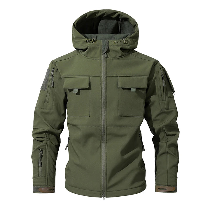 Men Lurker Shark Skin Soft Shell Tactical Jacket Waterproof Fleece Hooded Coat Hunt Clothes Autumn Outdoor Camouflage Jacket Men
