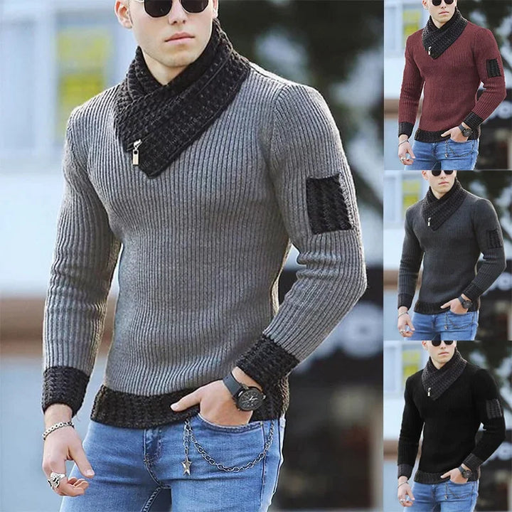 2026 New Men's Sweater Knit Pullover Casual Long Sleeve Sweater Jacket Trendy European American Style Fashionable Men's Wear