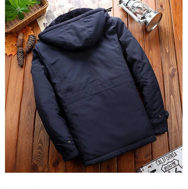 Men's Outdoor Cotton Jacket Thickened Fleece Lined Autumn Winter Heavy Duty Casual Loose Fit Chinese Brand Clothing