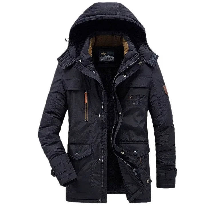 Men's Outdoor Cotton Jacket Thickened Fleece Lined Autumn Winter Heavy Duty Casual Loose Fit Chinese Brand Clothing