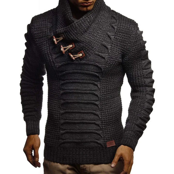 Quality 2025 New Men's Slim Fit Knitted Long Sleeve High Collar Sweater Comfortable Soft Material Casual Style for All Seasons