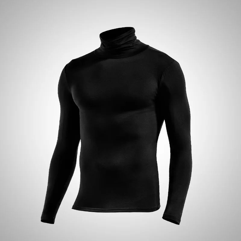 Men's thermal underwear in turtleneck lapel autumn thin Modal autumn and winter long-sleeved base shirt single slim-fit top