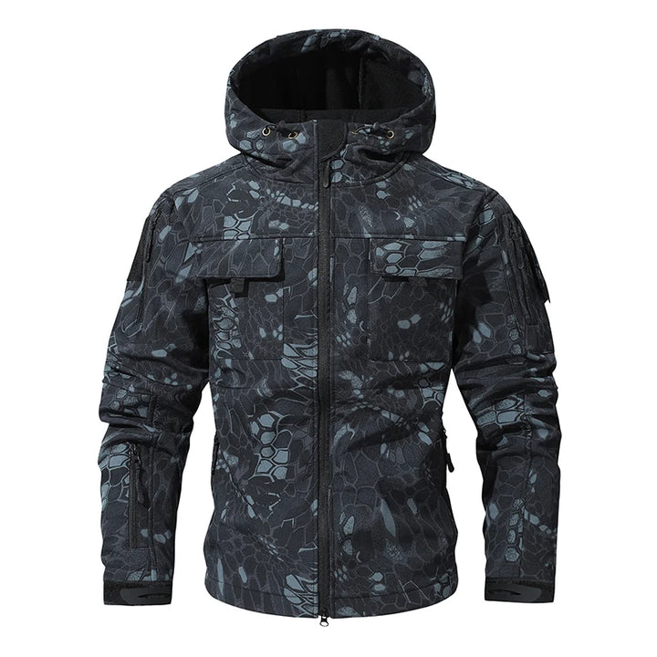 Men Lurker Shark Skin Soft Shell Tactical Jacket Waterproof Fleece Hooded Coat Hunt Clothes Autumn Outdoor Camouflage Jacket Men