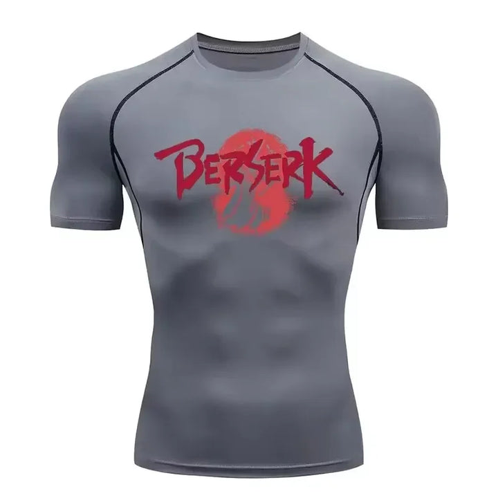 Anime Berserk Compression T-shirt Men Elastic Tight Sportswear Short-sleeved Gym Bodybuilding Quick-drying Sweatshirt Top S-3XL